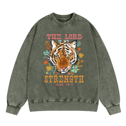 The Lord Is My Strength Christian Washed Sweatshirt