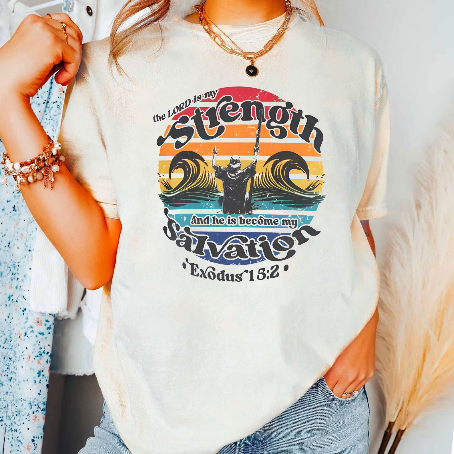 The Lord Is My Strength Christian Washed T-Shirt