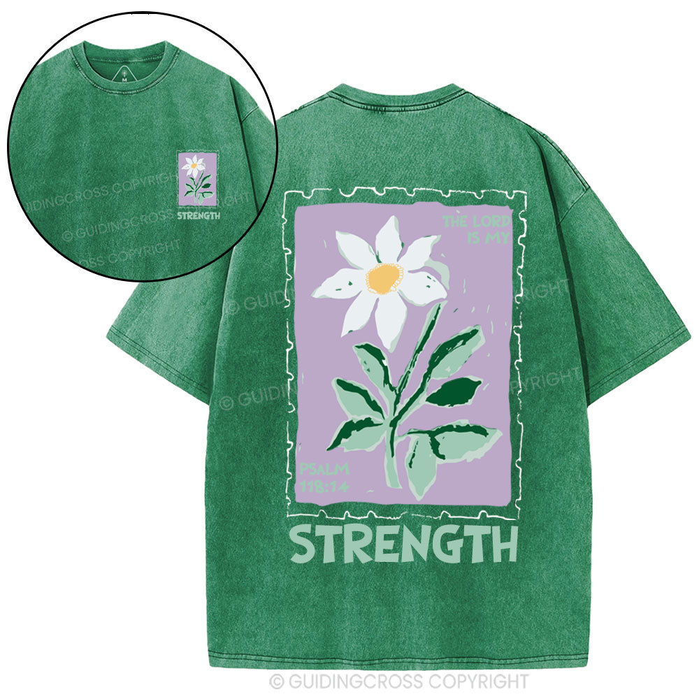 The Lord Is My Strength  Christian Washed T-Shirt