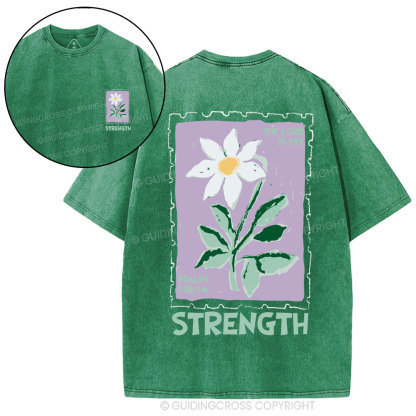 The Lord Is My Strength  Christian Washed T-Shirt