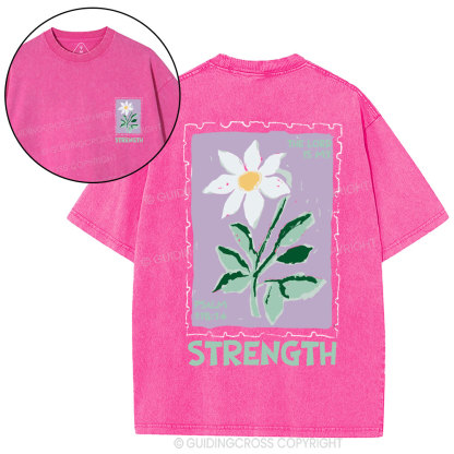 The Lord Is My Strength  Christian Washed T-Shirt