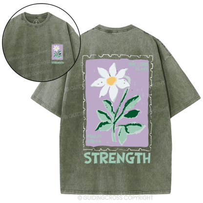 The Lord Is My Strength  Christian Washed T-Shirt