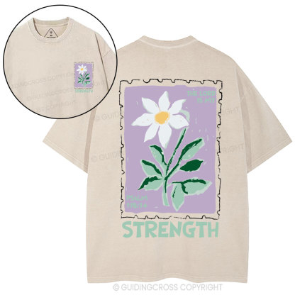 The Lord Is My Strength  Christian Washed T-Shirt