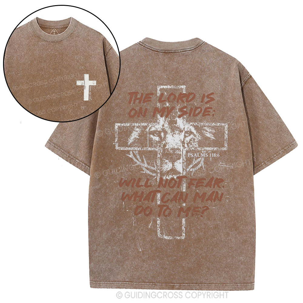 The Lord Is On My Side Christian Washed T-Shirt