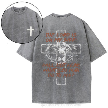 The Lord Is On My Side Christian Washed T-Shirt