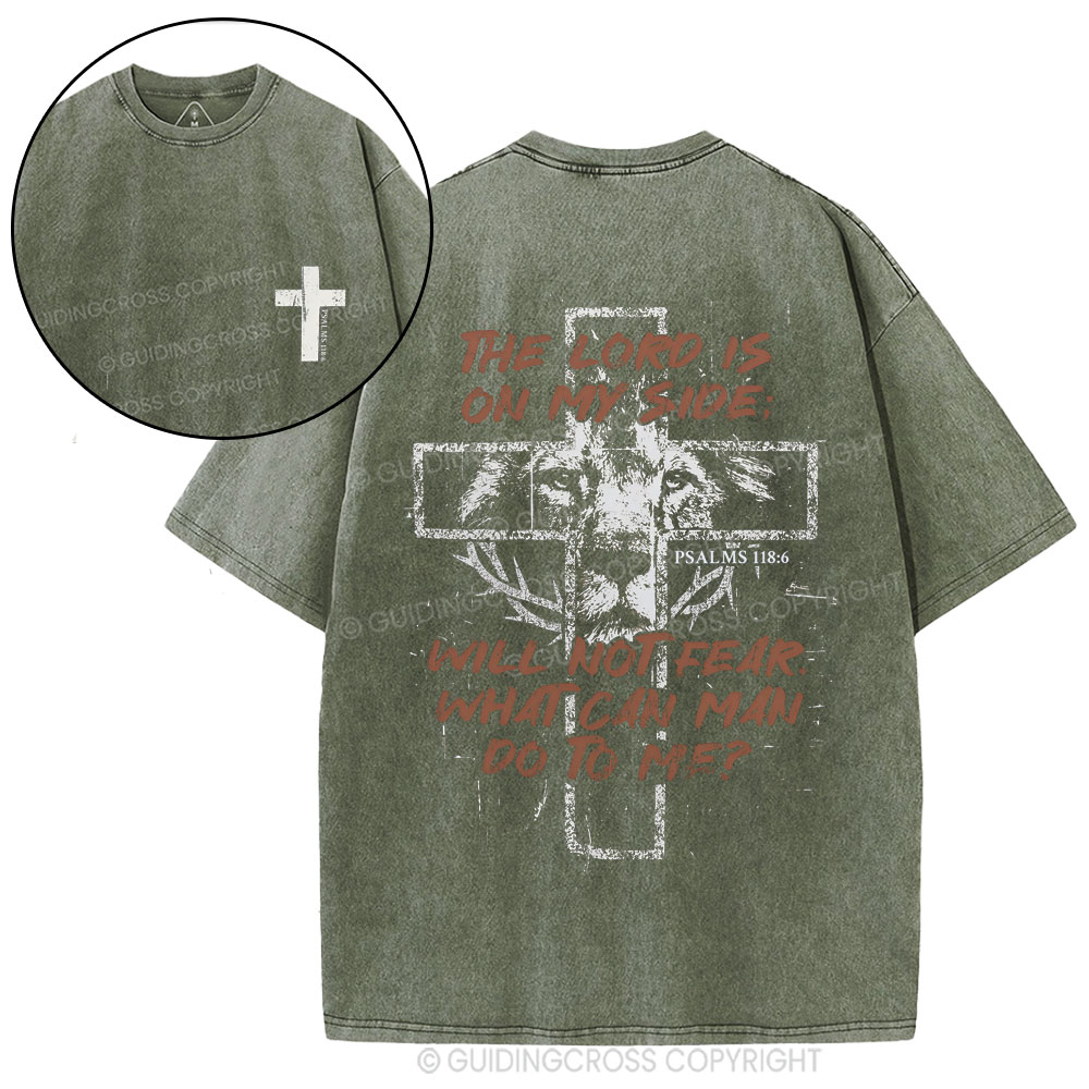 The Lord Is On My Side Christian Washed T-Shirt