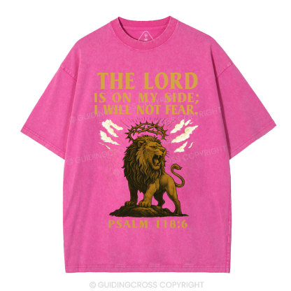 The Lord Is On My Side I Will Not Fear Christian Washed T-Shirt