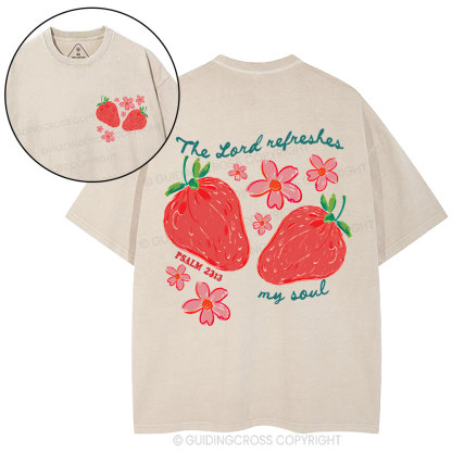 The Lord Refreshes My Soul Christian Washed T-Shirt