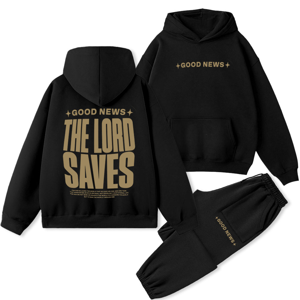The Lord Saves Christian Premium Fleece Hoodie Set