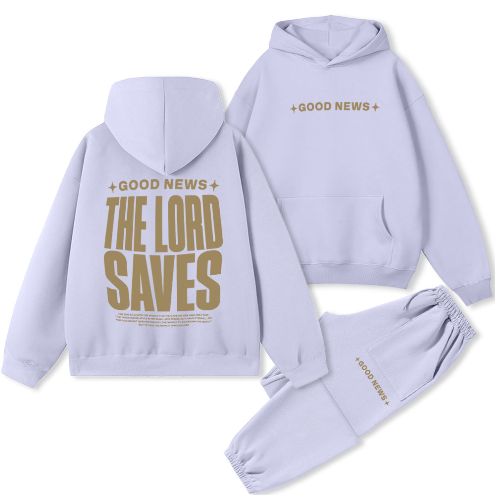 The Lord Saves Christian Premium Fleece Hoodie Set