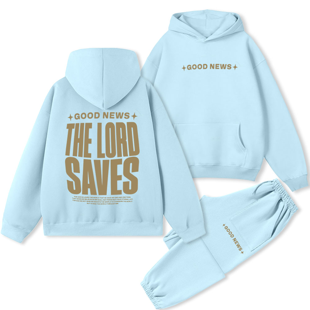 The Lord Saves Christian Premium Fleece Hoodie Set