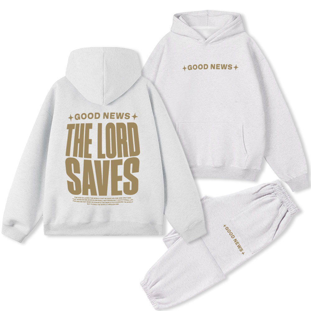 The Lord Saves Christian Premium Fleece Hoodie Set