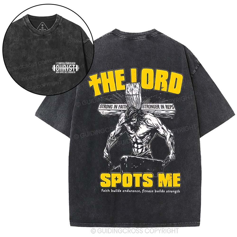 The Lord Spots Me Christian Washed T-Shirt