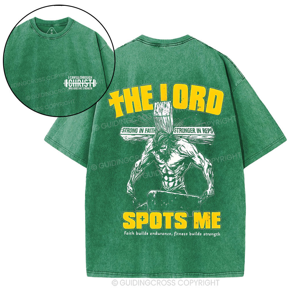 The Lord Spots Me Christian Washed T-Shirt