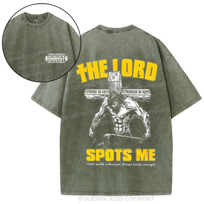 The Lord Spots Me Christian Washed T-Shirt
