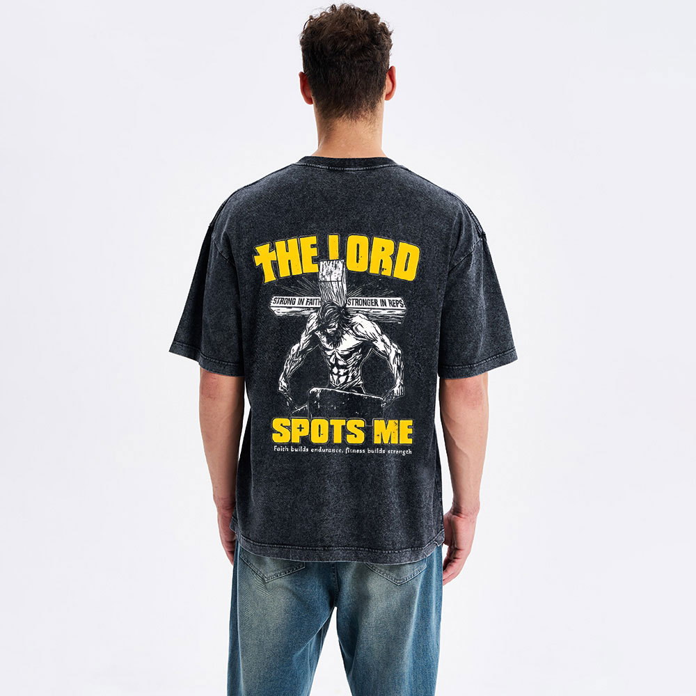 The Lord Spots Me Christian Washed T-Shirt