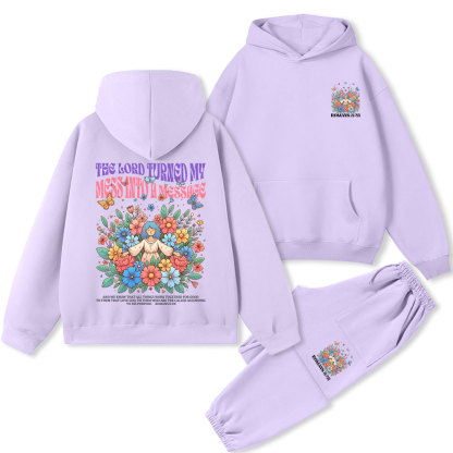 The Lord Turned My Mess Into A Meaaage Christian Premium Fleece Hoodie Set