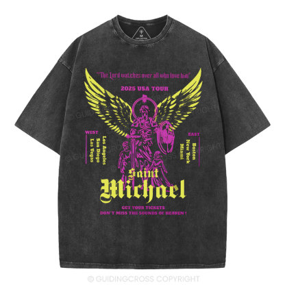 The Lord Watches Over All Who Love Him Christian Washed T-Shirt