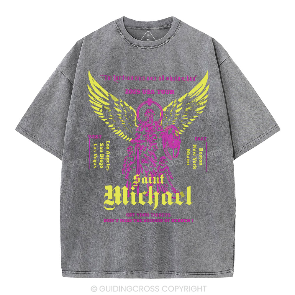 The Lord Watches Over All Who Love Him Christian Washed T-Shirt