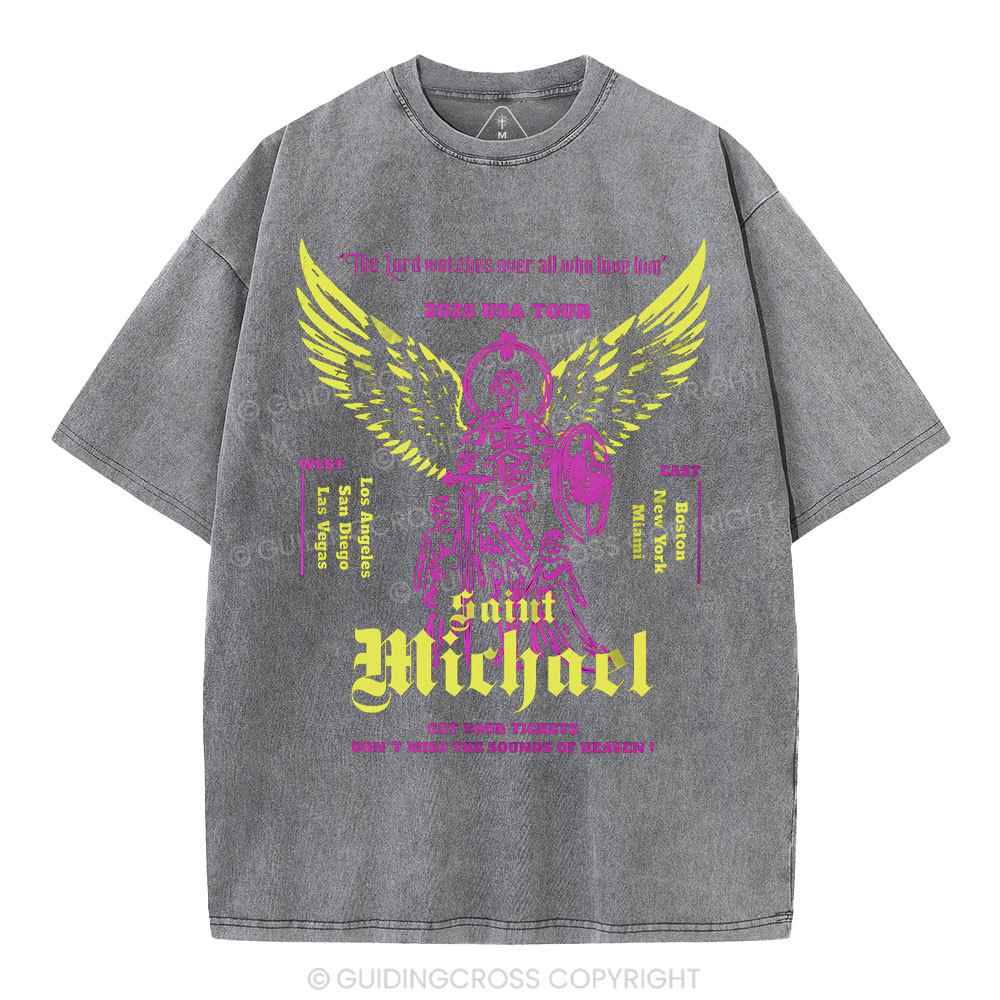 The Lord Watches Over All Who Love Him Christian Washed T-Shirt