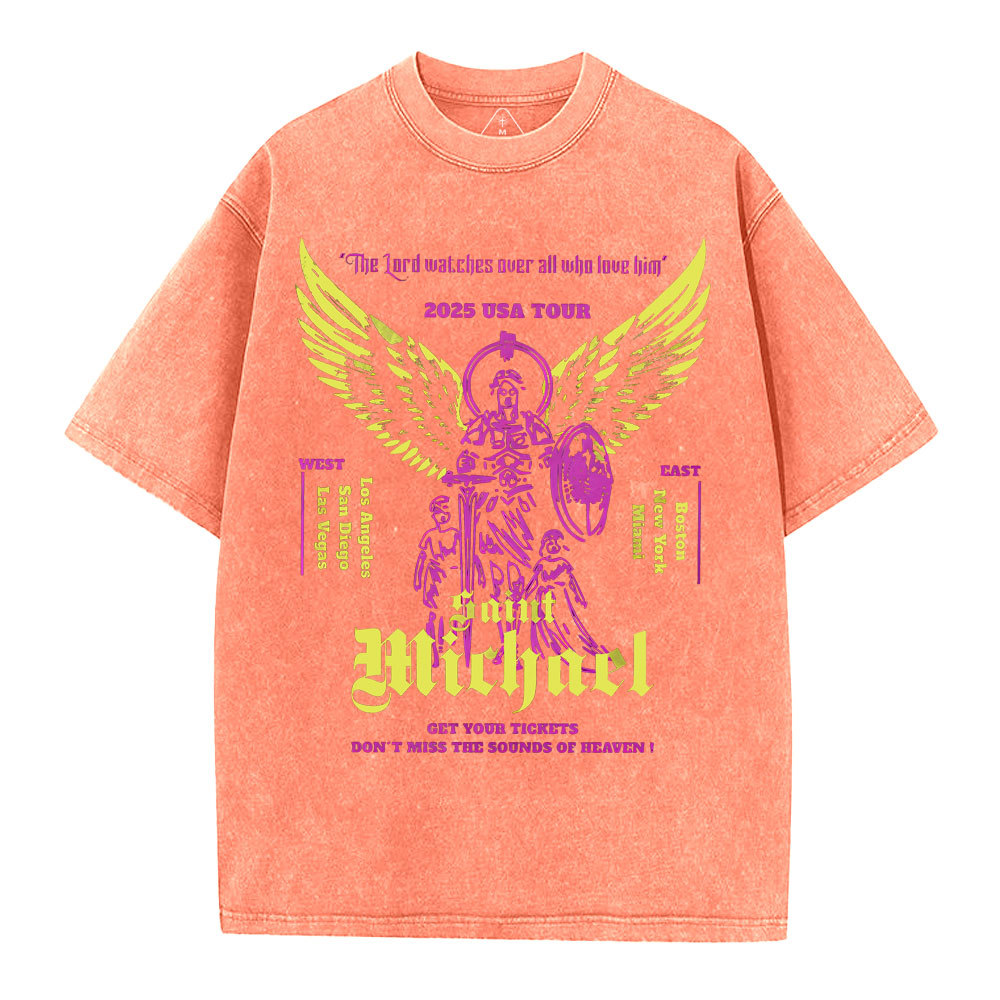 The Lord Watches Over All Who Love Him Christian Washed T-Shirt