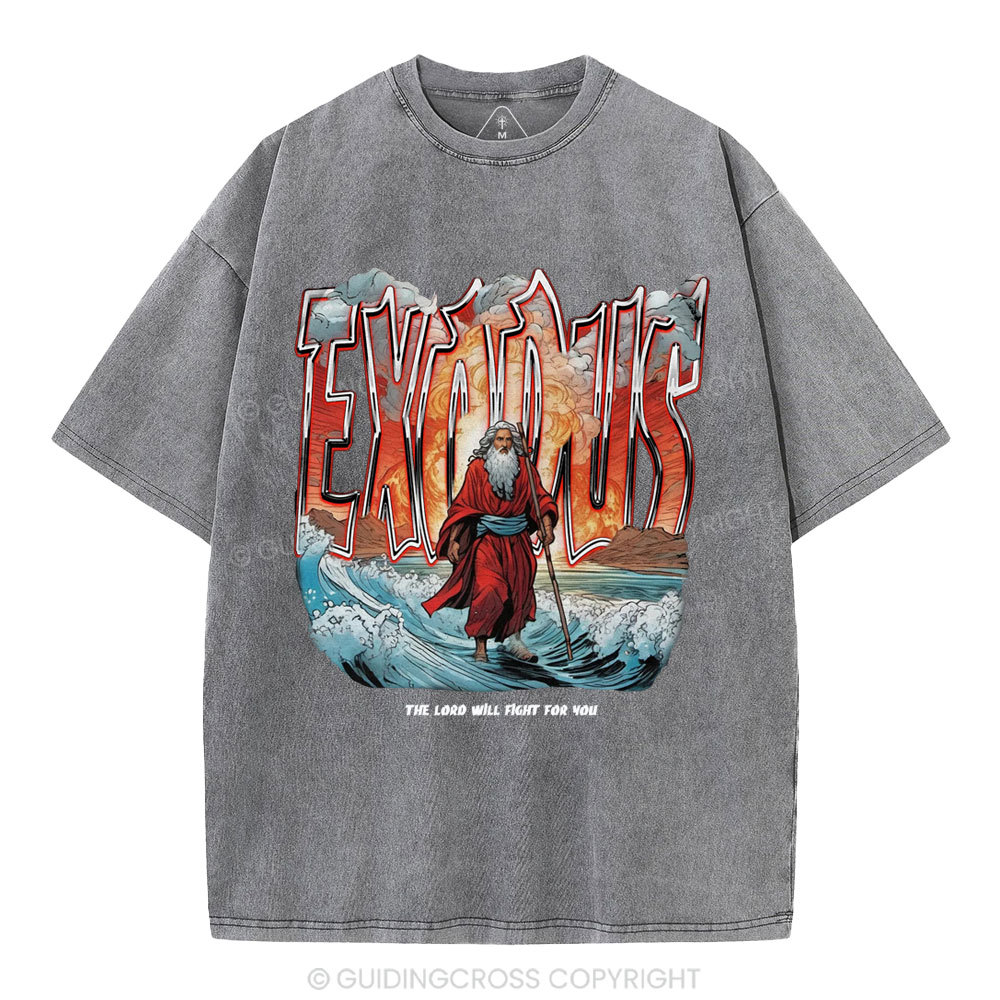 The Lord Will Fight For You Christian Washed T-Shirt