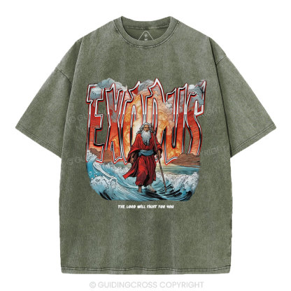 The Lord Will Fight For You Christian Washed T-Shirt