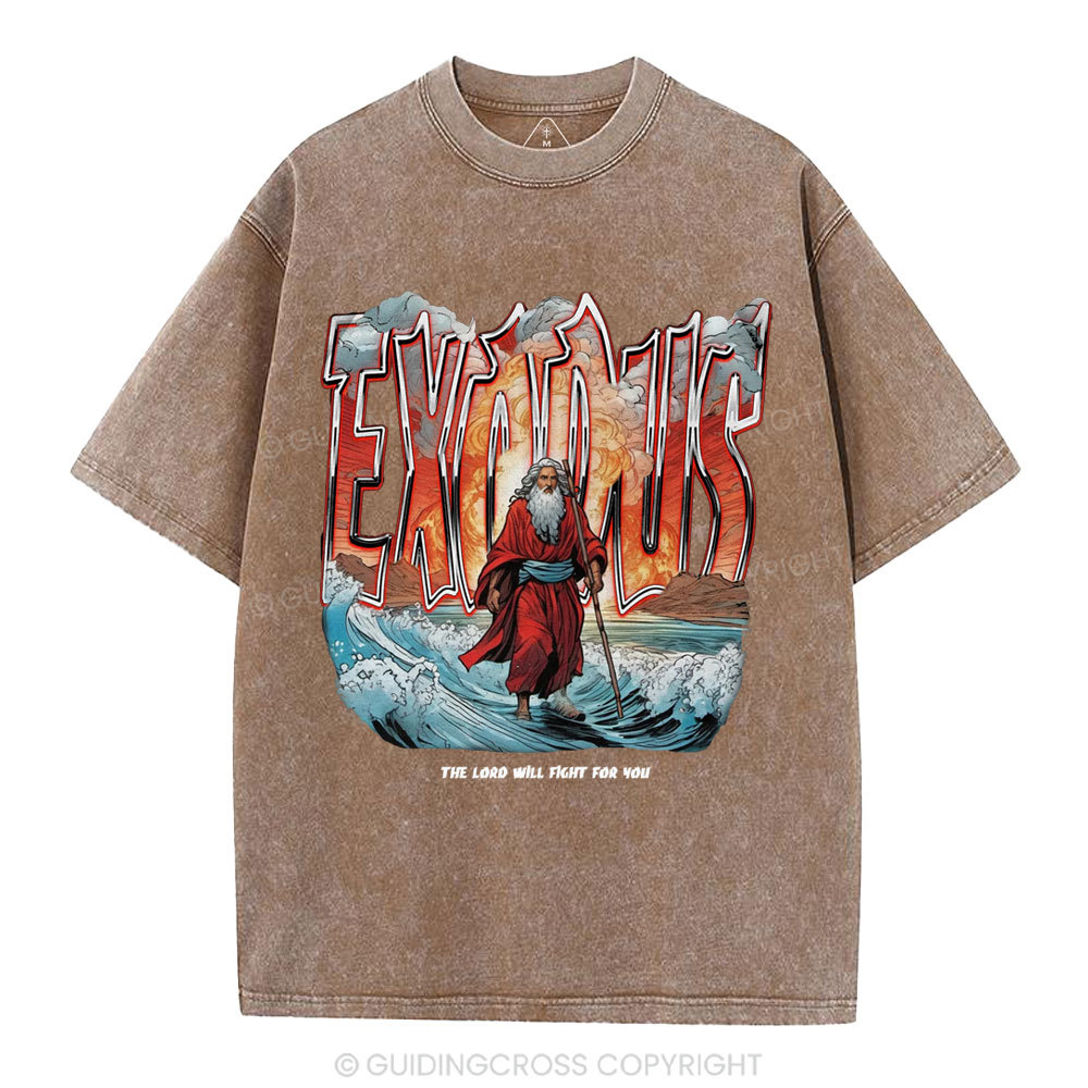 The Lord Will Fight For You Christian Washed T-Shirt