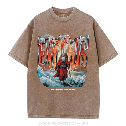 The Lord Will Fight For You Christian Washed T-Shirt