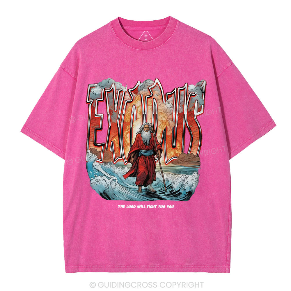 The Lord Will Fight For You Christian Washed T-Shirt