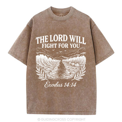 The Lord Will Fight For You Christian Washed T-Shirt