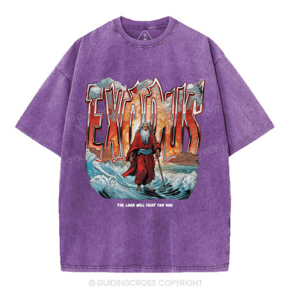 The Lord Will Fight For You Christian Washed T-Shirt