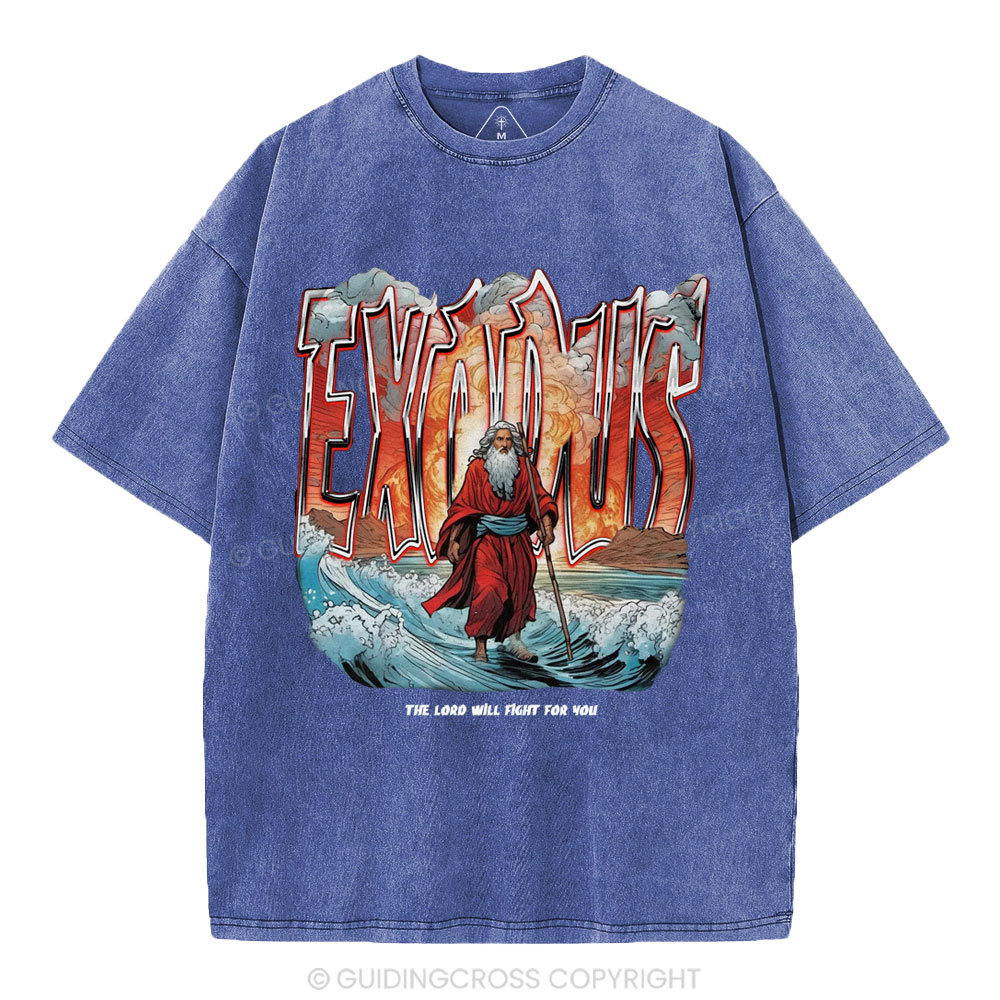 The Lord Will Fight For You Christian Washed T-Shirt