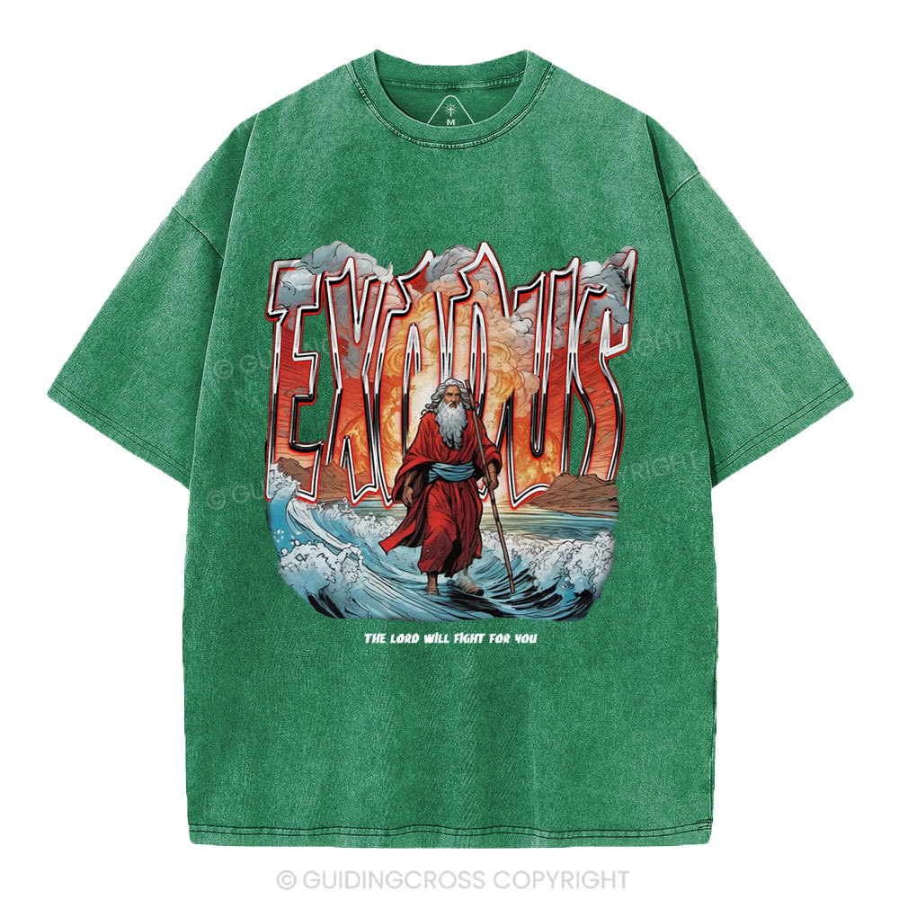 The Lord Will Fight For You Christian Washed T-Shirt