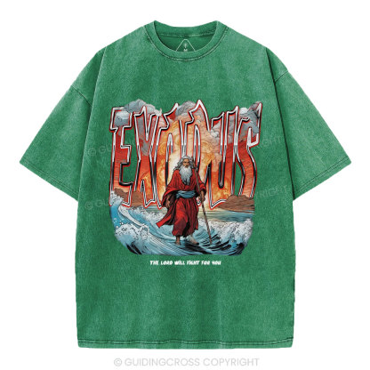 The Lord Will Fight For You Christian Washed T-Shirt