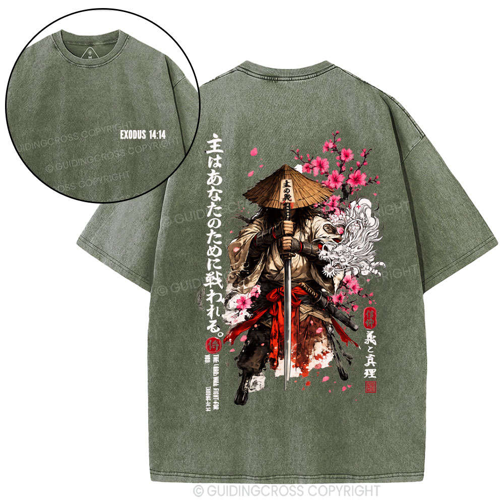 The Lord Will Fight For You Christian Washed T-Shirt