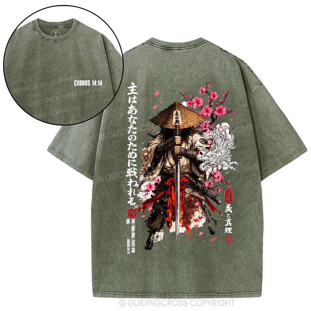The Lord Will Fight For You Christian Washed T-Shirt