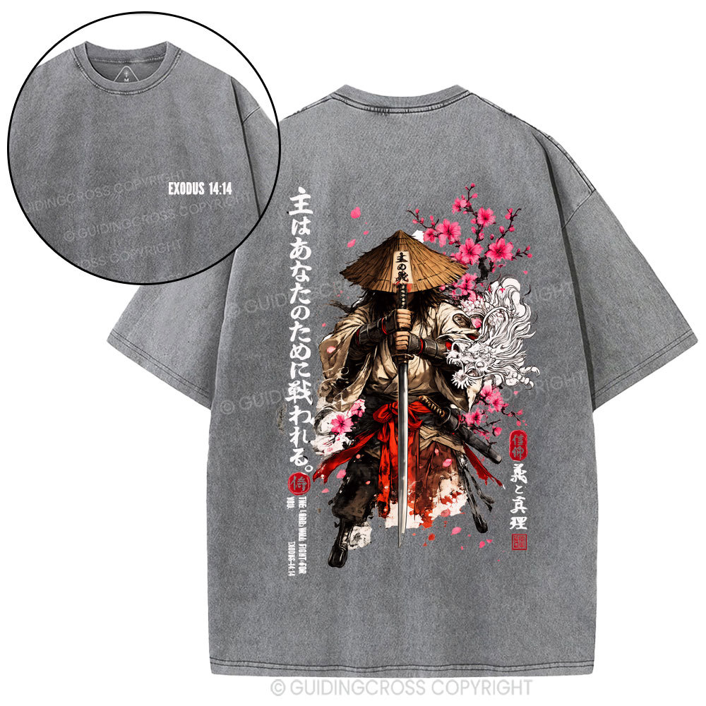 The Lord Will Fight For You Christian Washed T-Shirt