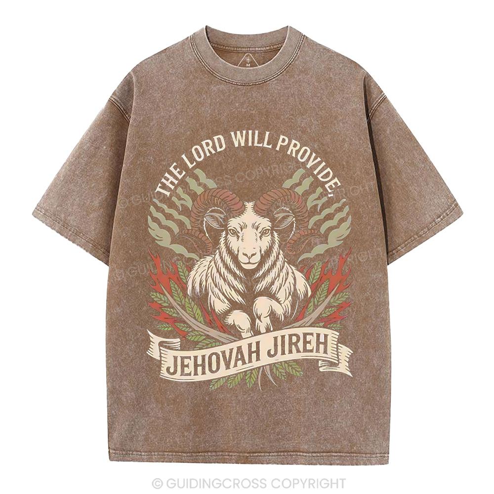 The Lord Will Provide Christian Washed T-Shirt