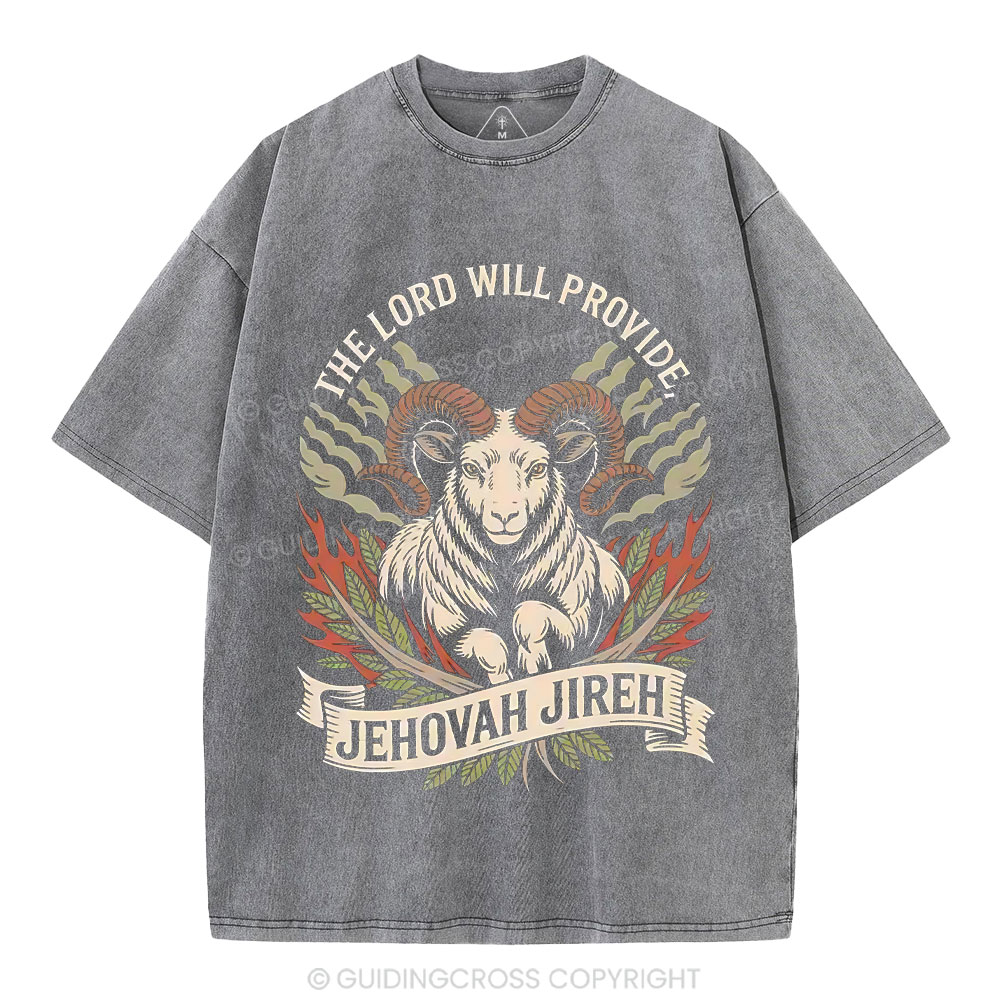 The Lord Will Provide Christian Washed T-Shirt