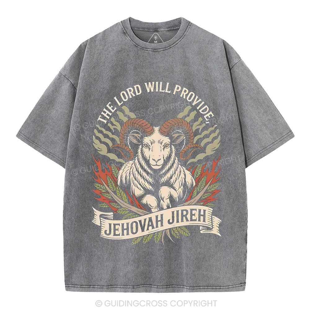 The Lord Will Provide Christian Washed T-Shirt