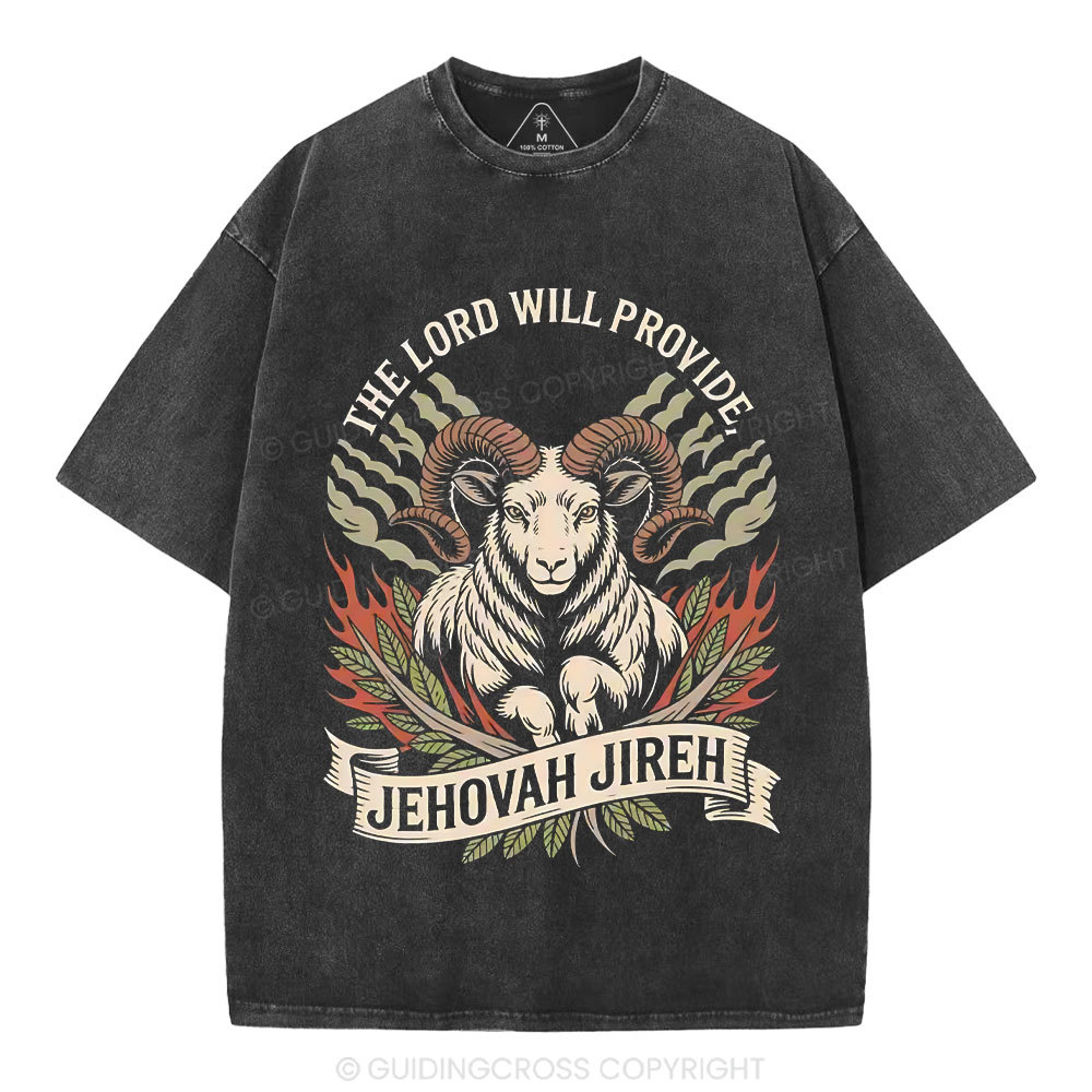The Lord Will Provide Christian Washed T-Shirt