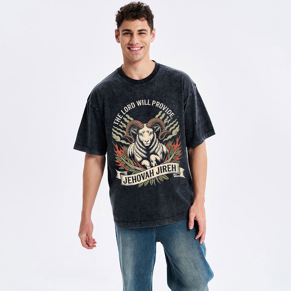 The Lord Will Provide Christian Washed T-Shirt