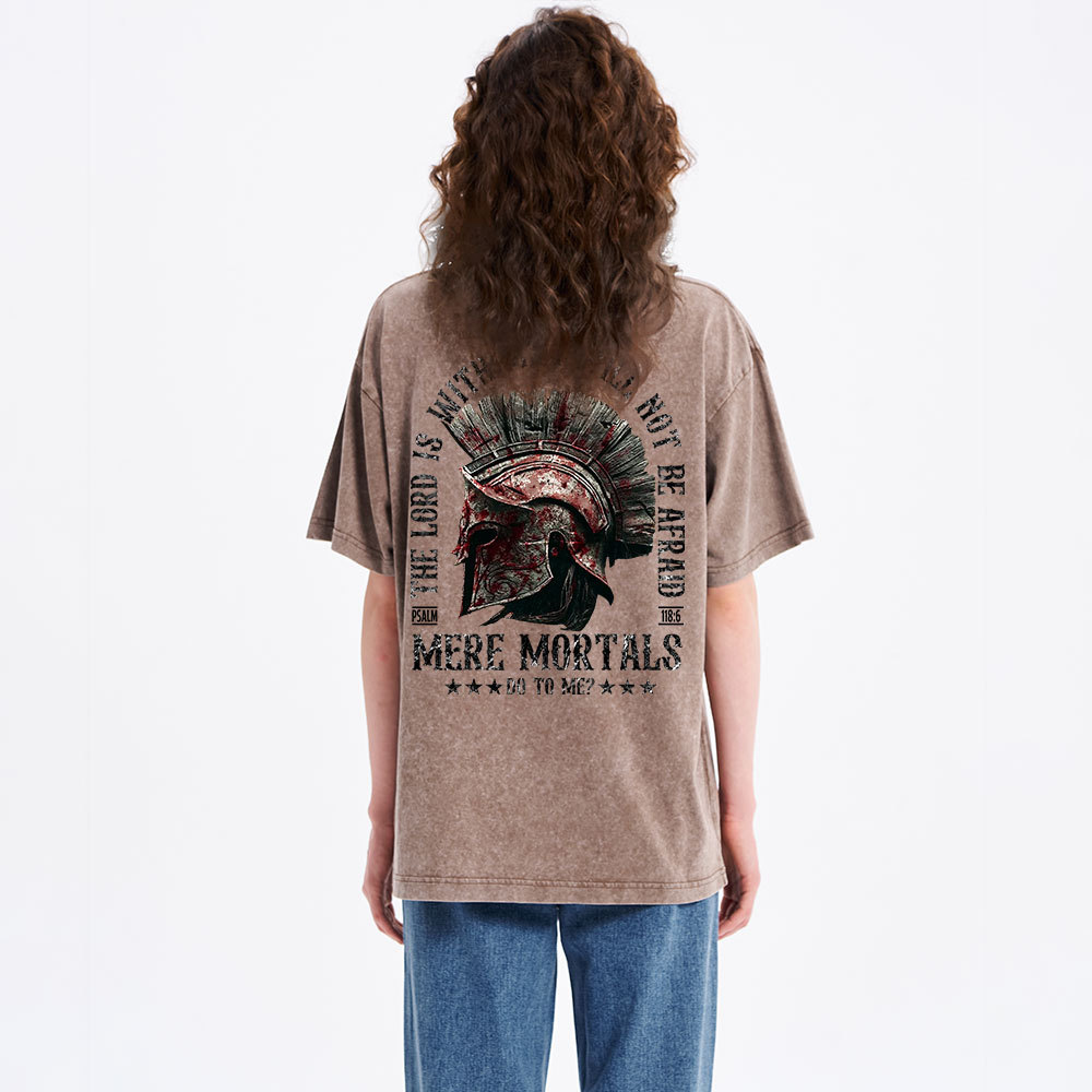 The Lord Is With Me I Will Not Afraid Christian Washed T-Shirt