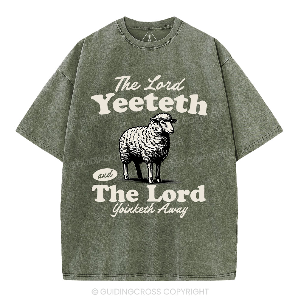 The Lord Yeeteth Christian Washed T-Shirt