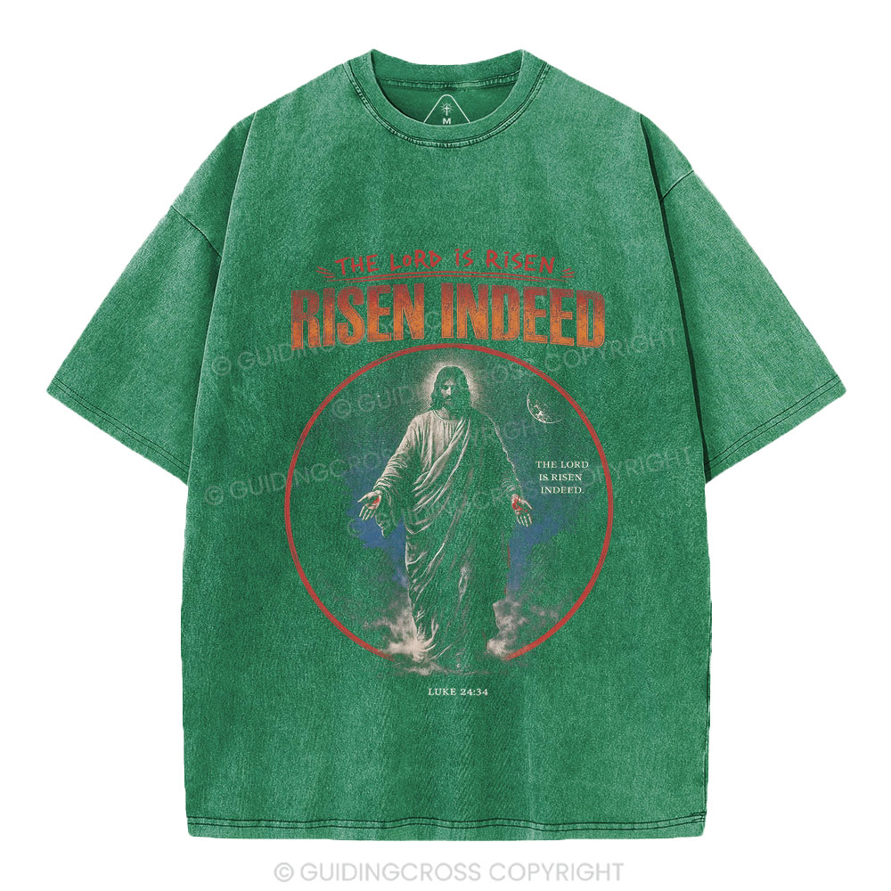 The Lord is Risen Indeed Christian Washed T-Shirt
