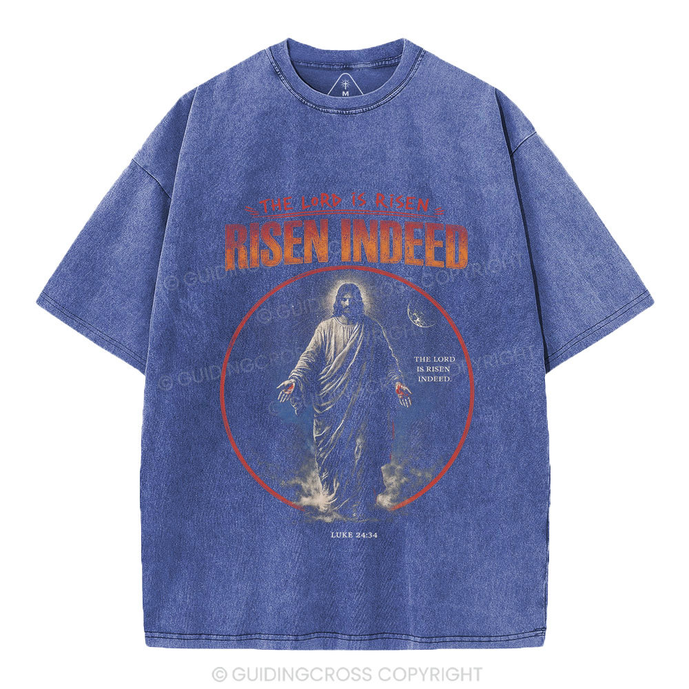 The Lord is Risen Indeed Christian Washed T-Shirt