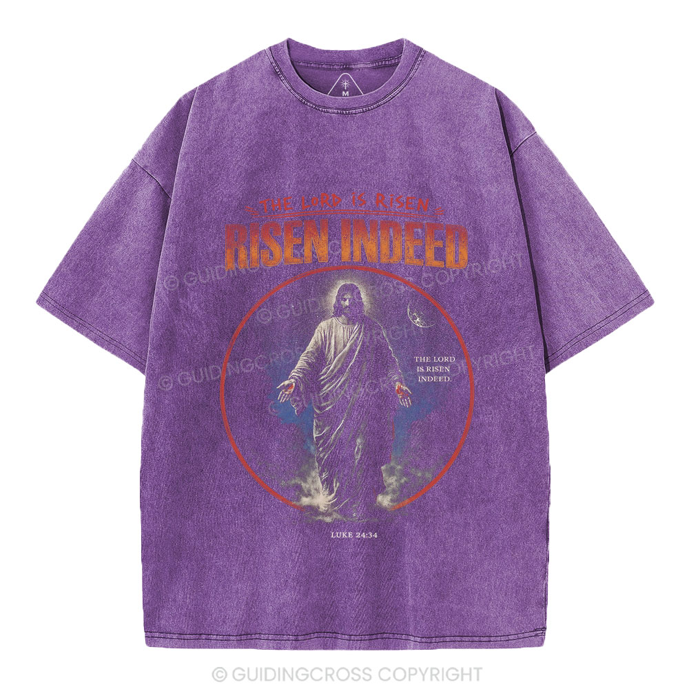 The Lord is Risen Indeed Christian Washed T-Shirt
