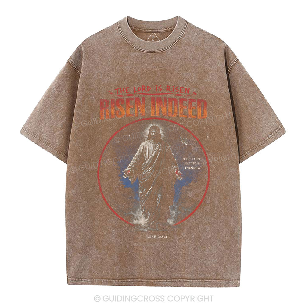 The Lord is Risen Indeed Christian Washed T-Shirt