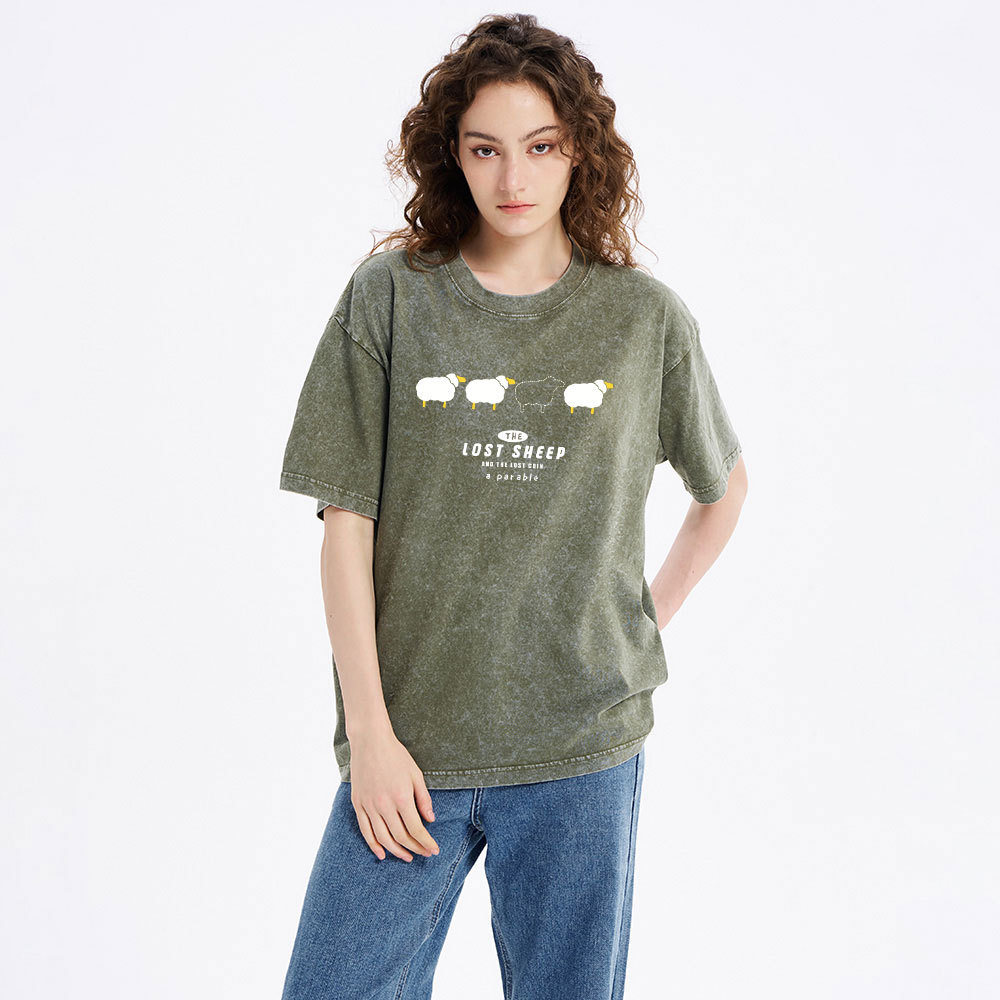 The Lost Sheep Christian Washed T-Shirt